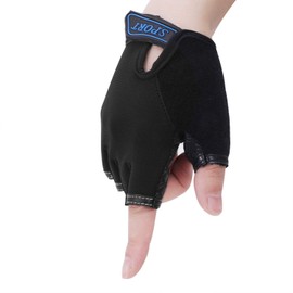 Girls Boys Camo Non-Slip Cycling Gloves Shock-Absorbing Bicycle Scooter Bicycle Riding Fingerless Gloves Children Kids Breathable Sports Gloves for Bike Skateboard Roller Skating Biking Climbing