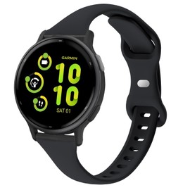 TUCOMO Slim Silicone Watch Bands Compatible with Garmin Vivoactive 5/3, Thin Soft Narrow Sport Replacement Wristband Straps for Garmin Vivoactive 3 Music