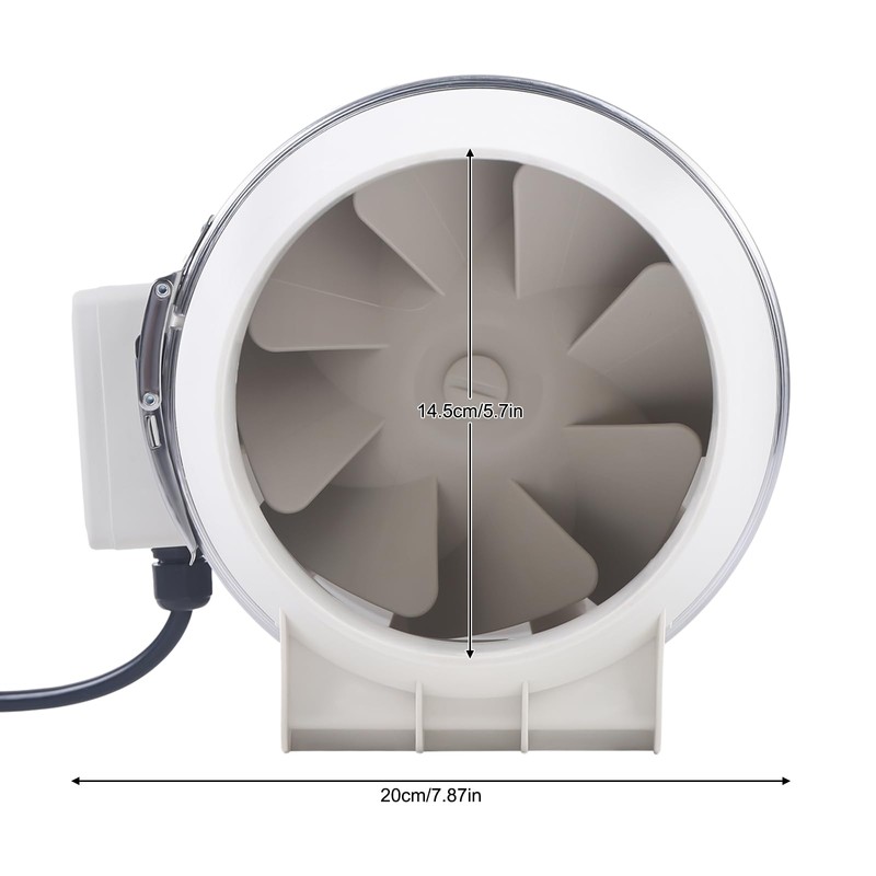 6 Inch Inline Duct Fan, 75W 540m ³/h Efficiency Air
