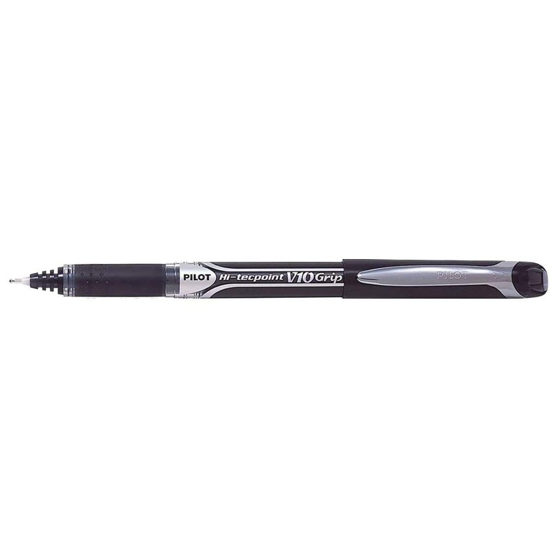 Pilot V10 Grip Hi-Tecpoint Rollerball Pen 1.0mm Tip Black Ink