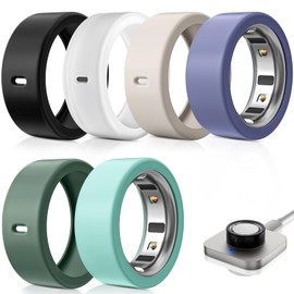 6 Pack Ring Protector Compatible with Oura Ring Gen 4/Oura Ring Gen 3, Silicone Oura Ring Cover Working Out Accessories Men Women, Direct Charging with Cover-S for 4 5 6 7