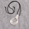 GelConnie Chunky Silver Pendant Necklace Black Cord Ajustable Bohemian Leather