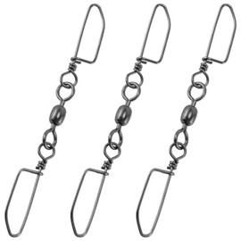 Alwonder 30PCS Double Snap Swivels, Trolling Planer Board Line Release Clips, High Strength Stainless Steel Coastlock Snaps with Black Nickel Coating, Saltwater Barrel Swivels Connector #8 * 0-44LB