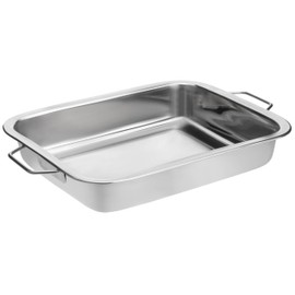 Stainless Steel Roasting Pan with Raised Bottom – 30cm Large Roaster & Baking Tray, Hob & Oven Safe, Reinforced Rim, Even Heat Distribution, Ideal for Meats & Vegetables, Dishwasher Safe