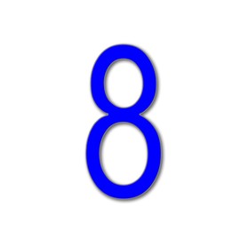 JustHouseSigns House Number 8 ARIAL Door Numbers in 3 Sizes (15, 20, 25cm / 5.9, 7.8, 9.8in) Modern Floating House Number Acrylic incl. Fixings, Colour:Blue, Size:15cm / 5.9'' / 150mm