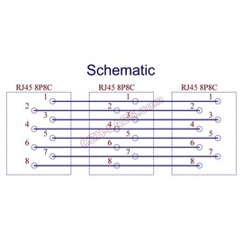 Electronics-Salon Slim DIN Rail Mount RJ45 8P8C 3 Jacks Splitter Buss Board Interface Module.