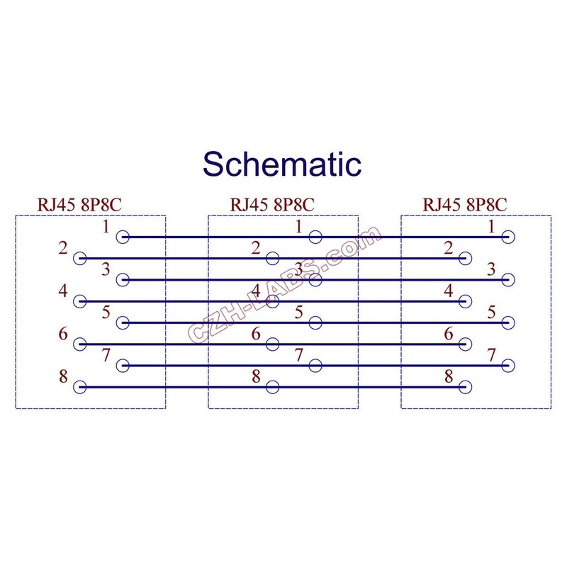 Electronics-Salon Slim DIN Rail Mount RJ45 8P8C 3 Jacks Splitter
