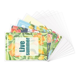 Card Holder Protector Sleeves ID Card Holders Transparent Soft Plastic Card Protector for Game Cards Sports Cards (300)