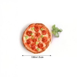 Set of 10 Miniature Pizzas, 1.18" Realistic Resin Pepperoni Pizza for Dollhouse Kitchen, 1:12 Scale Fake Food for Diorama & Craft Projects for Adult Collectors.