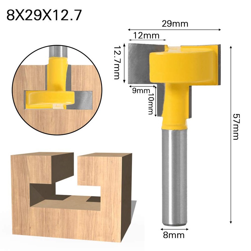 WSOOX 3 Pieces T-slot & T-Track Slotting Cutter Router Bit