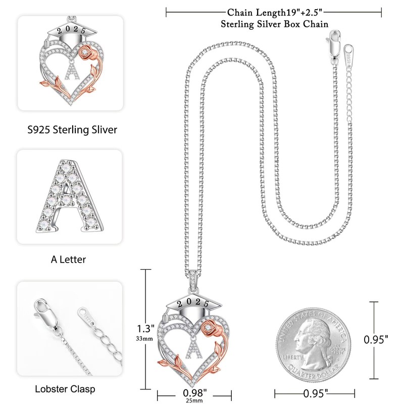 Iefil Graduation Necklace & Jewelry - Graduation Gifts for Her,