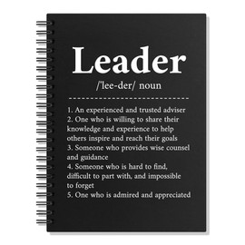 WUUCKOO Leader Definition 80 Sheets 160 Pages Funny Spiral Notebook, Appreciation Thank You Gifts for Leader, Going Away Leaving Retirement Gifts for Leader, Leadership Notebooks for Work