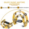 EASTROCK Tambourine Music Percussion Instrument Double Row Metal Bell Handheld