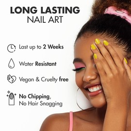 MOYOU LONDON Semi Cured Gel Nail Strips - 20 Pcs. Nail Wraps for Salon-Quality Manicure - Works with Any UV Nail Lamp - Easy to Apply, Trim, & Remove Gel Nail Stickers