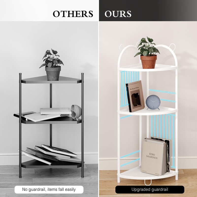 CICUFY Corner Shelf Stand Metal Bathroom Corner Shelf 3 Tier