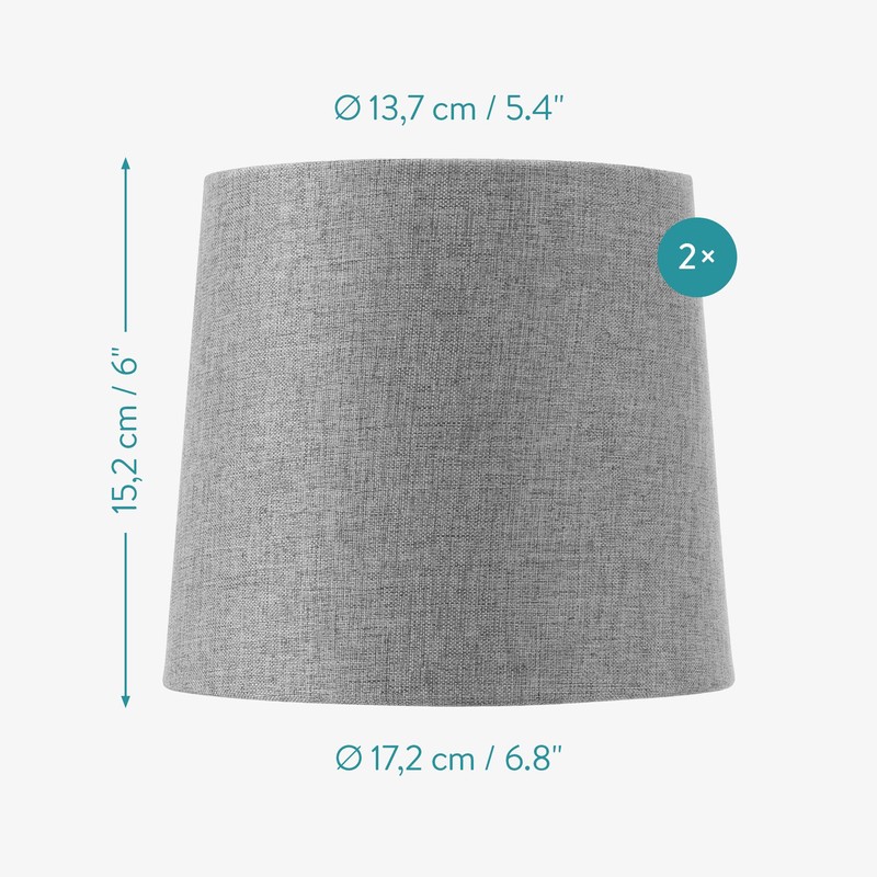 Navaris 2 x Lampshade Table Lamp E14 Round - 15.2