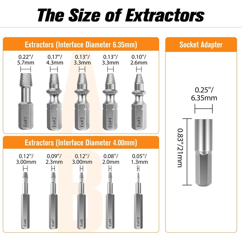 Nuovoware Damaged Screw Extractor Set, Upgraded 33 PCS Easy Out
