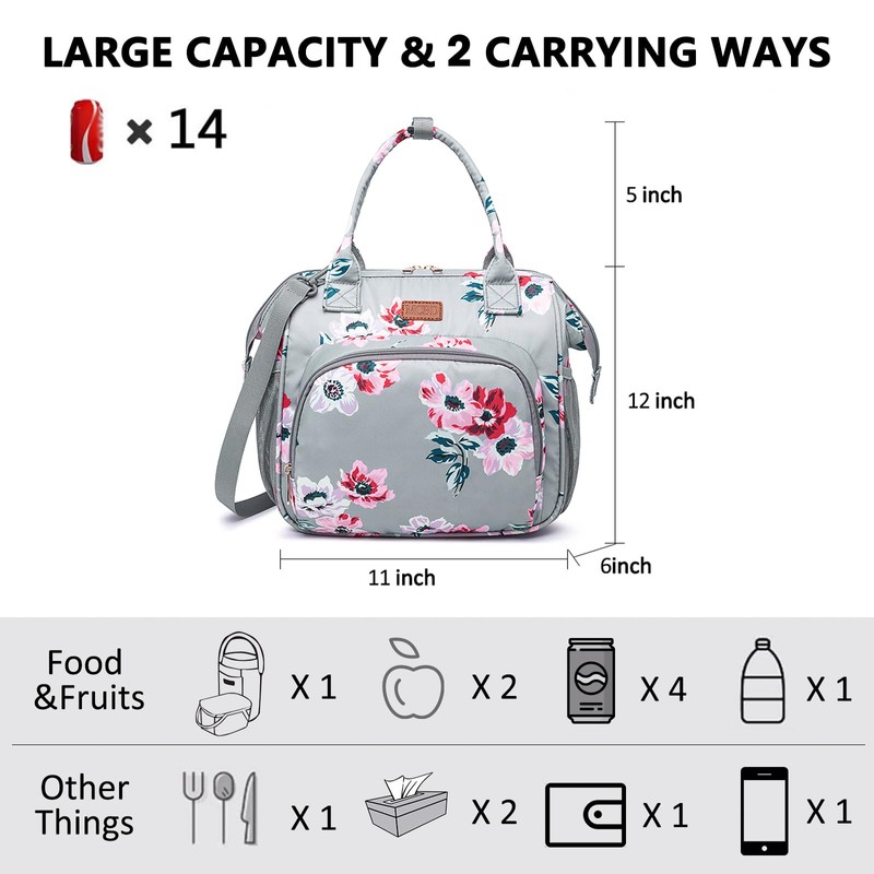 MCBD Lunch bags Insulated Lunch Box for Women Men,2 Carrying