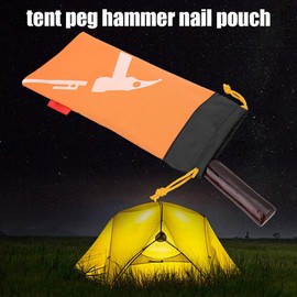 Hammer Nail Bag, Tent Peg Bag, Camping Tent Stakes Bag for Camping Tent Hammers (Orange)