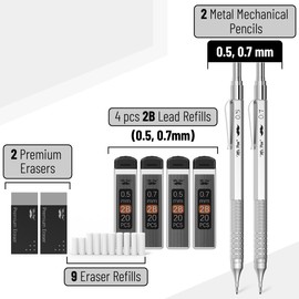 Mr. Pen- Metal Mechanical Pencil Set, 2 Sizes, 0.5 & 0.7mm, Mechanical Pencils, Sketching Pencils, Drafting Pencil, Mechanical Pencil Metal, Lead Pencils, Mechanical Pencil Set