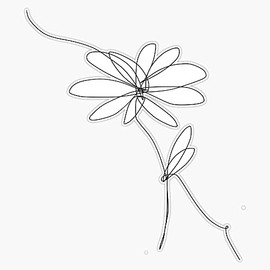 EB Store One Line Daisy Drawing Vinyl Waterproof Sticker Decal Car Laptop Wall Window Bumper Sticker 5 EBSTORE-STICKERS-1254 EBSTORE-STICKERS-1254