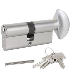 DIDA® 70mm Thumb Turn Euro Cylinder Lock 35T/35 UPVC Barrel Lock with 3 Keys Anti-Pick Anti-Bump Anti-Drill Door Barrel Lock with Key Euro Single Cylinder Lock Barrels High Security BS EN 1303:2005 N