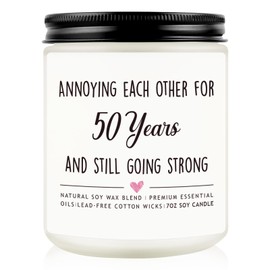 50th Wedding Anniversary Candle Gifts, Anniversary Candle for Couple, Parents, Grandparents, 50 Years Gifts, 50 Year Anniversary for Husband, Wife, Golden Anniversary Candle, Anniversary Decoration