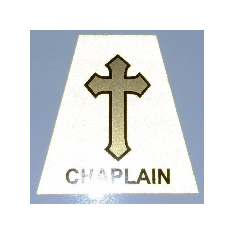 Reflective Fluorescent Yellow CHAPLAIN Rank Helmet Tetrahedron Tet Trapezoid