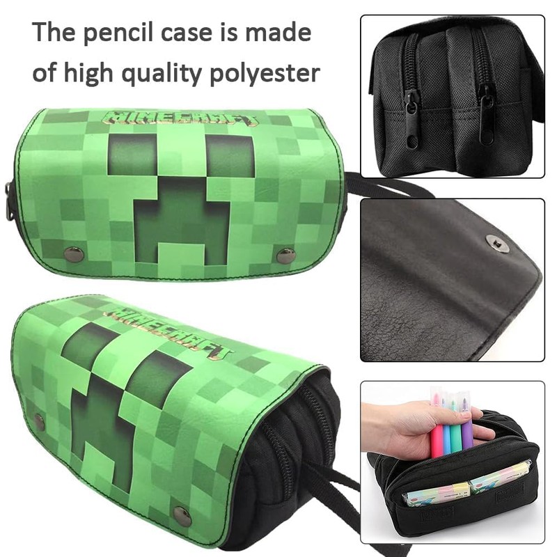 YCVBCY Anime Pencil Case, Double Zip Kids Large Capacity Pen