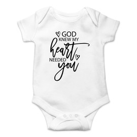 Belle Homie God Knew My Heart Needed You - Funny Baby Essentials Bodysuit - Baby Boy Clothes Newborn Romper (Newborn, White)