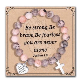 XOYOYZU Inspirational Gifts Bracelets for Women Cross Bracelets with Natural Stone Christian Bible Verse Bracelet Prayer Faith Religious Jewelry 19