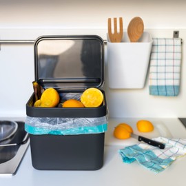 Perfetto WET RAIL/ORGANIC WASTE FOR HANGING - GINO COLL. - 7 Litres - Anthracite