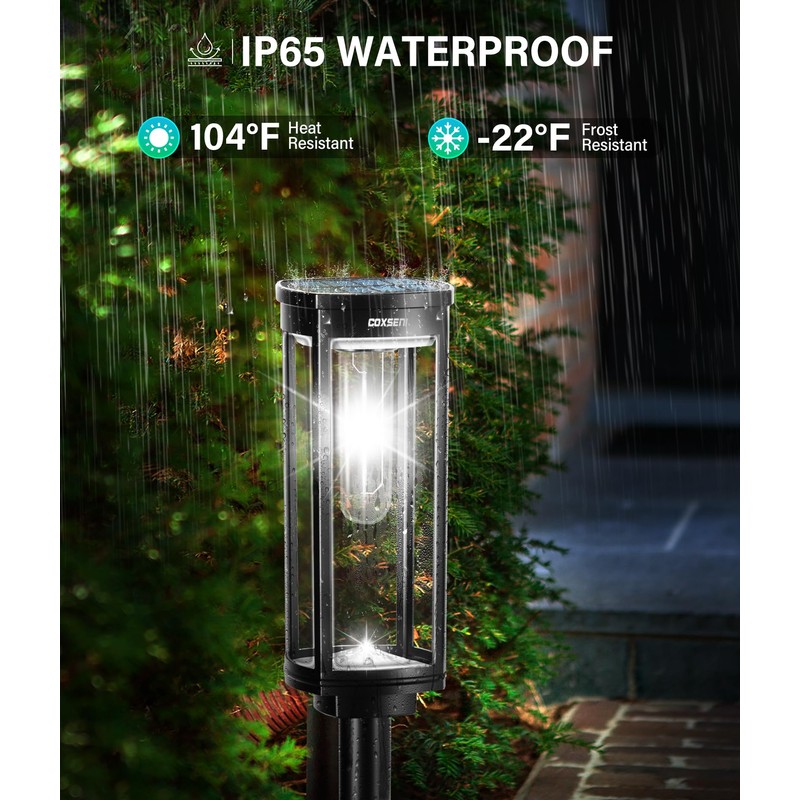 COXSENI Solar Pathway Lights Outdoor 6 Pack, Bright Solar Path