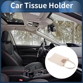 X AUTOHAUX Car Tissue Holder Car Tissue Box Organizer Puff Pastry Polyester 28x18x2cm Beige 3D Khaki Bear Head 1 Pcs