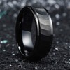 King Will HAMMER 8mm Black Tungsten Carbide Ring Hammered Brushed