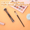 2 Pcs Nose Contour Brushes Set, 1 Pcs 2-In-1 U-Shaped
