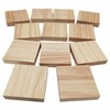 12PCS Unfinished Wood Square Blocks for Crafts, 4x4x0.8in Blank Wooden