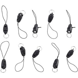 Cauaoa 10pcs/lot Black Phone Straps Phone Lanyard DIY Accessories Pendant Buckle Key Straps Small Sling Cords Anti-lost Lanyard Cords Hanging Head Keychains Hooks, Fasteners