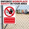 No Unauthorized Persons Allowed Beyond This Point - Safety Warning