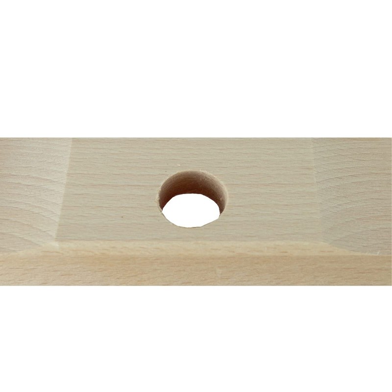 Street Broom 40 cm Flat Wood Elaston Red Handle Hole