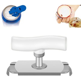 Deckelöffner,Dosenöffner Manuell,Glasöffner schraubdeckelöffner,flaschenöffner für senioren,für Familie, Picknick,Geschäft (Weiß)