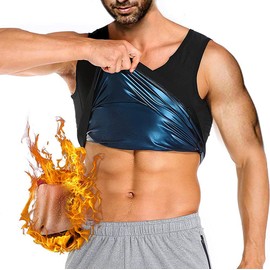 Sauna Vest for Men Workout Vest Sweat Tank Top Premium Heat Trapping Fitting Shirt Blue
