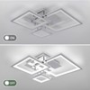 HLILCEH Modern Chrome Led Ceiling Light 3-Square Design 3000K-6500K Dimmable