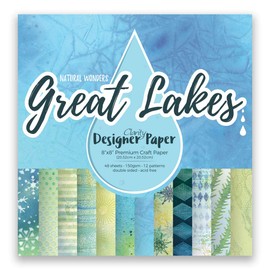 Great Lakes - Clarity Designer Paper 8" x 8": Decorative Craft Paper Pad, Designer Speciality Paper for Scrapbooking, Card Making, Printmaking, Stamping,150 GSM