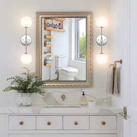 BAODEN Modern Wall Sconce 2-Lights Industrial Mid Century Bathroom Vanity Wall Light with White Globe Glass Lampshade Brushed Chrome Finished Lighting Fixture (Chrome Color)