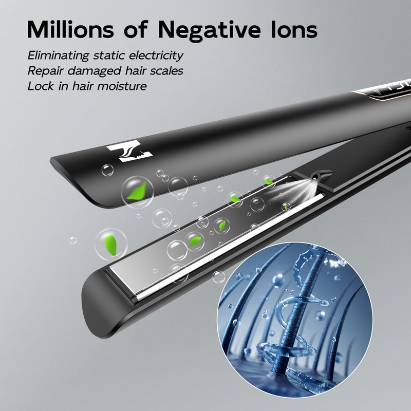 Nicebay Flat Iron Hair Straightener, 1 Inch Titanium Hair Straightener