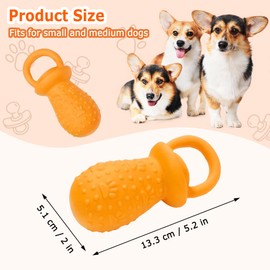 LLSPET Latex Chew Dog Toys, Novelty Squeaky Pacifier Dog Toys, 5.2" Durable Pacifier Dog Chew Toys for Small and Medium Dogs(Orange,1 Pcs)