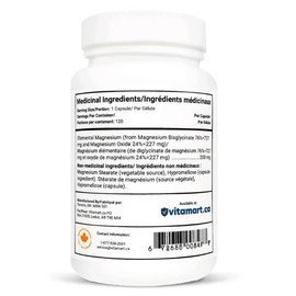 Vitacheck Magnesium Bisglycinate 200mg, Pure Elemental Magnesium, Highly Absorbable, Easy and Gentle On Bowels, Sleep Support, Muscle Recovery and Bone Health, 120 Vegetable Capsules | Vegan