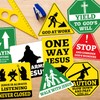 27PCS Religious Cutouts Jesus VBS Construction Traffic Road Sign for