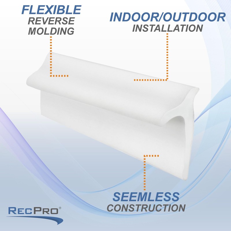 Rec Pro RV White Reverse Cove Molding | Indoor &